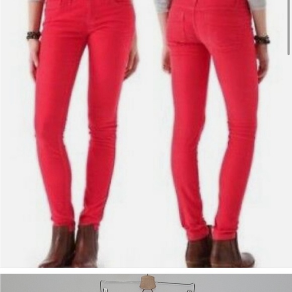 Free People Women's Hot Pink Skinny Corduroy Pants - Picture 4 of 4